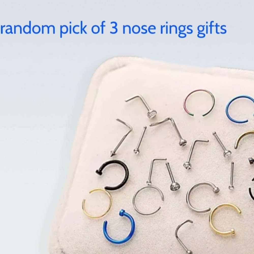 14K Gold Plated Trinity Nose Stud - Picture 3 of 4